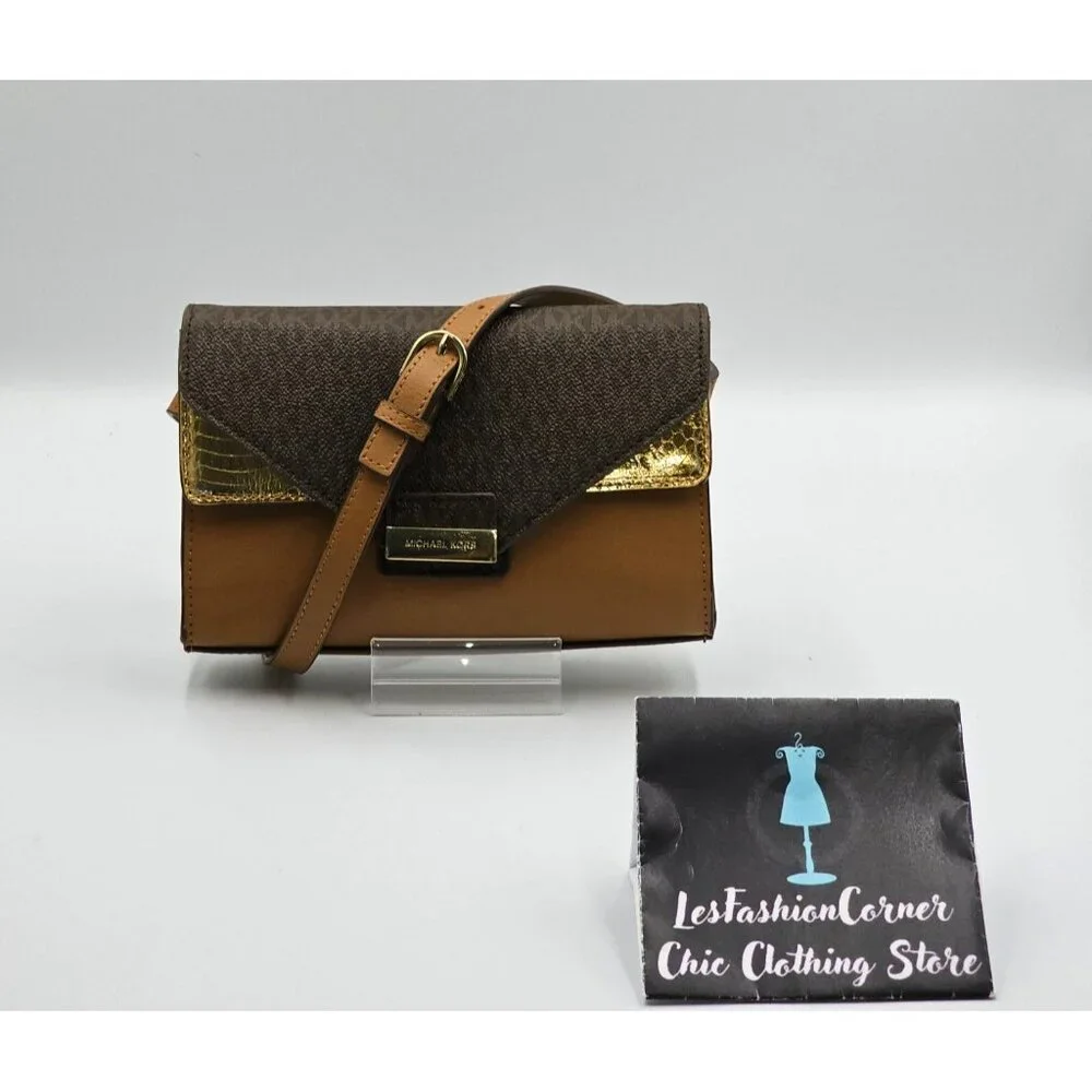 Michael Kors Women's Leather Signature Logo & Python-Embossed Fanny Pack 3041 - Picture 2 of 13